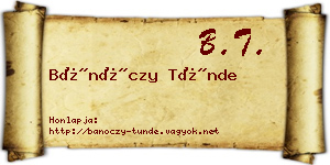 Bánóczy Tünde névjegykártya