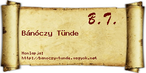 Bánóczy Tünde névjegykártya